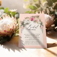 Boho Pampas Blush Floral Bridal Shower Invitation