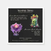 Gothic Wedding Whimsigoth Signature Drinks Sign Napkins