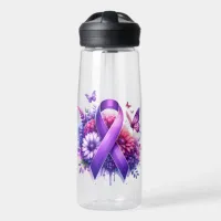 Fibromyalgia Awareness Ribbon Water Bottle