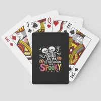 Tis The Season To Be Spooky Dancing Skeleton Hallo Poker Cards