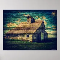 Barn with Wood Texture Poster