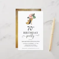 Chic Budget Floral Gold High Heels 70th Birthday
