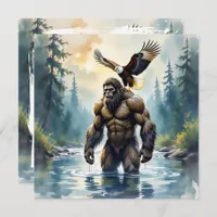 Bigfoot with an Eagle on his Shoulder 