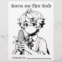 Color Me Page for Kids | Corn on the Cob