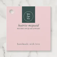 Simple Modern Blush Pink Your Logo  Favor Tags