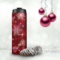 Prettiest Snowflakes Pattern Red ID846 Thermal Tumbler