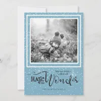 Magic and Wonder Christmas Photo Blue ID440 Holiday Card