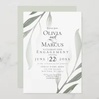 ENGAGEMENT | Sage Green Olive Branch Watercolor Invitation