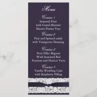 FAUX burlap lace, rustic wedding menu cards