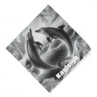 Monogram Black & white Dolphins Ocean | Bandana
