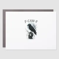 Gothic Crow F Caw F Raven Skull Halloween Graphic  Car Magnet