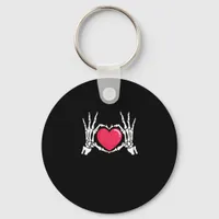 Skeleton Hand Heart Halloween Keychain