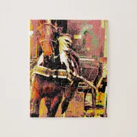 Pinto Amish Horse 8-Bit Art Jigsaw Puzzle