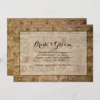 Industrial Chic Bricks Wedding Save the Date Invitation