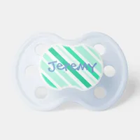 Personalized "Jeremy" blue and green Pacifier