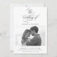 Elegant Luxury Calligraphy Script Photo Wedding Invitation