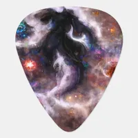 A Captivating Abstract Galactic Nebula Guitar Pick