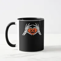Skeleton Hands A Spooky Halloween Heart Classic Mug