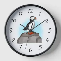 Cute Hand drawn Puffin Clock