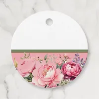 Pink Cottage Floral Design Tag