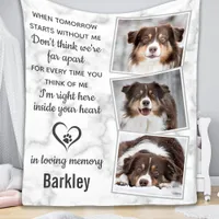 Pet Memorial Pet Loss Remembrance Photo Collage Fleece Blanket
