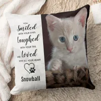 Pet Cat Memorial Custom Photo Sympathy Pet Loss Throw Pillow