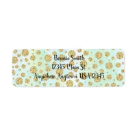 Gold Glitter Polka Dots Label
