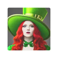 St. Patricks Day Woman Metal Print