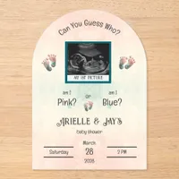 "Guess Who" Gender Reveal Ultrasound Baby Shower Acrylic Invitations