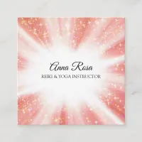 *~* Reiki Energy Healing Bursts Light Worker Square Business Card