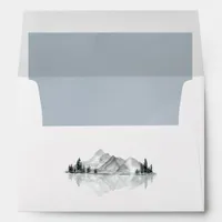 Waterfront Mountain Lake Wedding Envelope