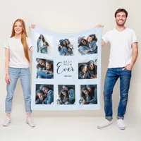 Best mom ever photo collage light blue mother fleece blanket