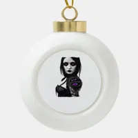 Whimsigoth Classic Design For Halloween Ceramic Ball Christmas Ornament