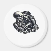 Till Death Do Us - Gothic Skeleton Couple Art Clas Magnet