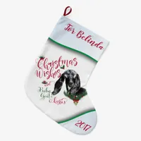 GOAT | Christmas Wishes Baby Goat Kisses Nubian Large Christmas Stocking
