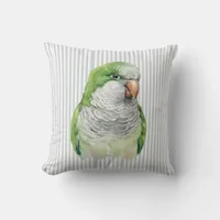 Watercolor Quaker Parrot Throw Pillow