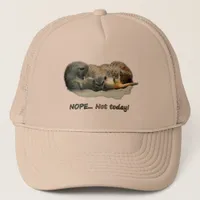 Funny, sleeping meerkats trucker hat