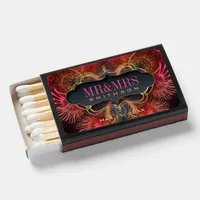 Earthy Pink Fractal Feathers Party Favors Matchboxes