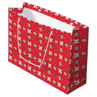 Christmas Holiday Charm Pattern 02 -  Large Gift Bag