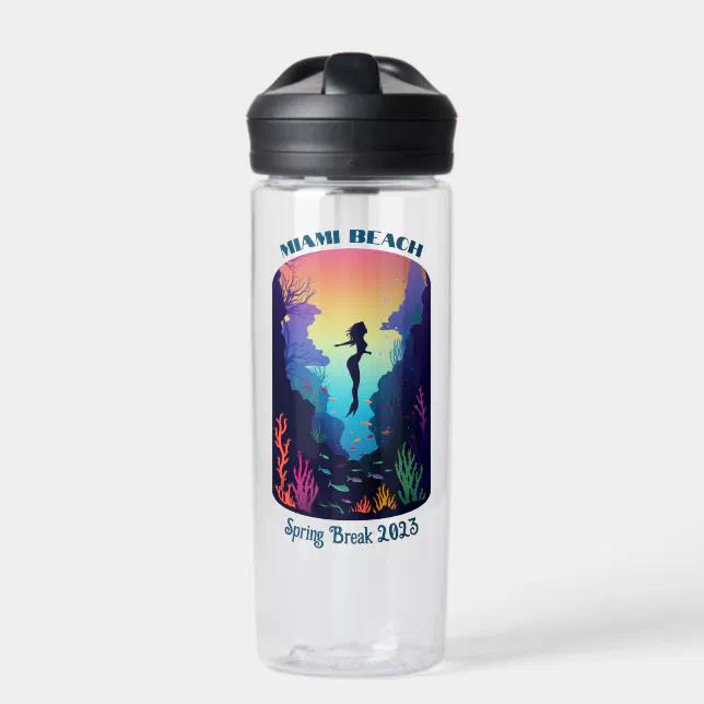 Miami Beach Spring Break 2023 Mermaid Reef Water Bottle