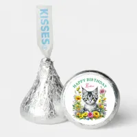 Gray Kitten Themed  Girl's Birthday Personalized Hershey®'s Kisses®