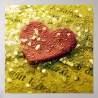 Pink Heart and Glitter Poster