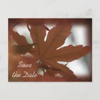 Japanese Maple Leaf Fall Wedding Save the Date Announcement Postcard