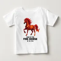 Stunning Chinese Year of the Fire Horse 2026 Baby T-Shirt