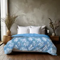 Hawaiian Palm Tree Silhouette Pattern Blue ID1093 Duvet Cover