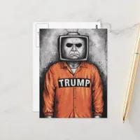 TV Head Prisioner Trump Postcard