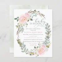 Budget Baby in Bloom Pink Floral Girl Baby Shower