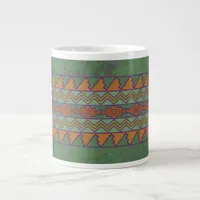 Southwest Sagebrush Green Geometric Design Giant Coffee Mug