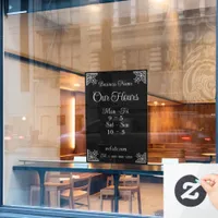 Stylish, Elegant Company Business Hours  Window Cling