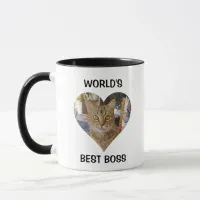 World's Best Boss | Funny Cat Picture and Name Mug